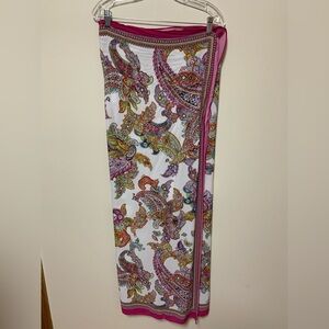 L’AGENCE swim coverup - Maribel pareo, bright paisley sarong tie skirt / dress